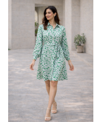 GREEN ELARA FLORAL DRESS