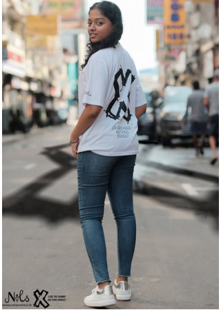 LEAD THE CHANGE BAGGY FIT WHITE UNISEX T SHIRT