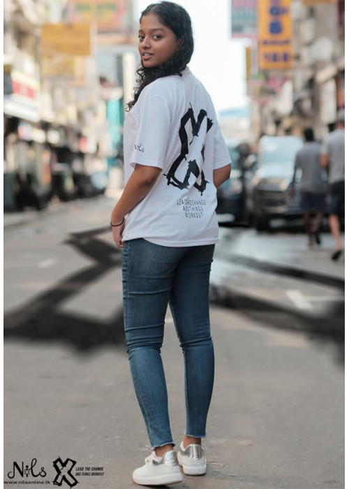 LEAD THE CHANGE BAGGY FIT WHITE UNISEX T SHIRT