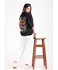 PRINTED FROG BLACK T SHIRT