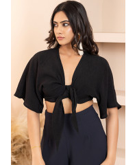 NIRA KIMONA SLEEVE CROP TOP 