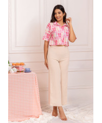 ARLA PRINTED PINK CROP TOP