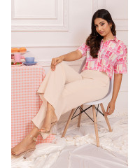 ARLA PRINTED PINK CROP TOP