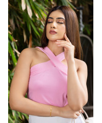 LIARA PINK CROP TOP