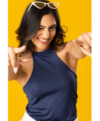 ISSABEL HALTERNECK BLUE TOP