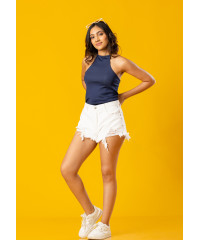 ISSABEL HALTERNECK BLUE TOP