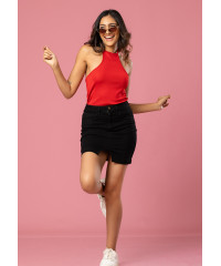 ISSABEL HALTER NECK RED TOP