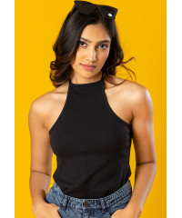 ISSABEL HALTER NECK BLACK  TOP