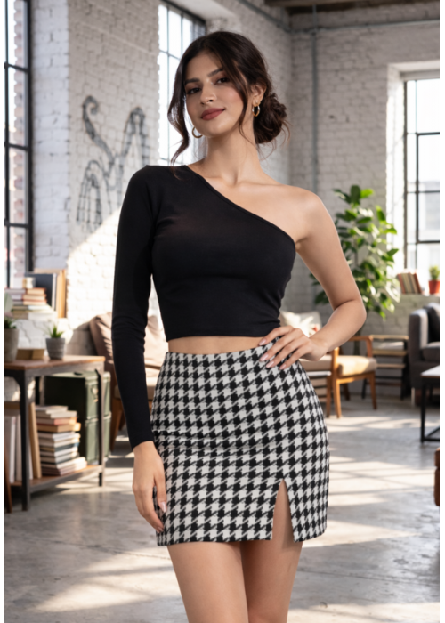 SALMA BLACK ONE SHOULDER TOP