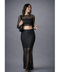 AMENA BLACK CROP TOP 