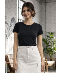 CLAUDIA BLACK CROP T SHIRT