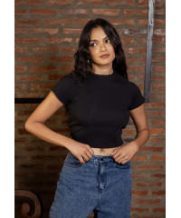 CLAUDIA BLACK CROP T SHIRT