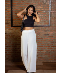 SOYA SHOULDER BLACK CUT OUT CROP TOP