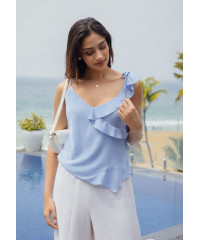 ERLA LIGHT BLUE  STRAP TOP