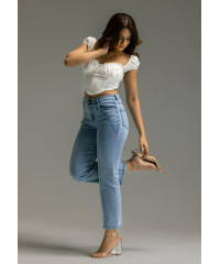 KAI ACID WASH DETAIL DENIM PANT