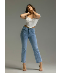 KAI ACID WASH DETAIL DENIM PANT