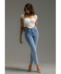 KAI ACID WASH DETAIL DENIM PANT