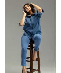 LILLY FRONT BUTTON DENIM PANT