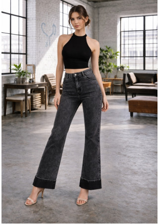 BLACK LOLA WIDE FOLD PANT 