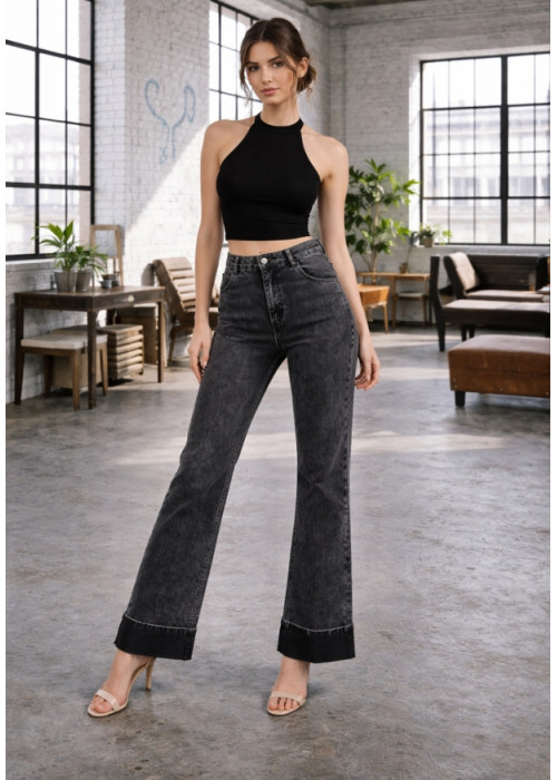 BLACK LOLA WIDE FOLD PANT 