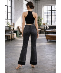BLACK LOLA WIDE FOLD PANT 