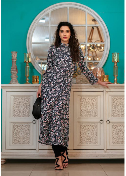 SASHA BLUE PRINTED KURTHA