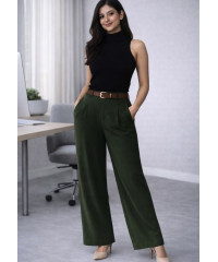 MIRA GREEN WIDE LONG PANT