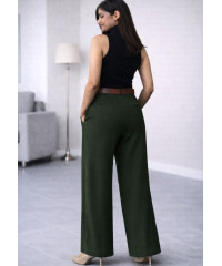 MIRA GREEN WIDE LONG PANT