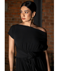 COLD SHOULDER BLACK JUMPSUIT