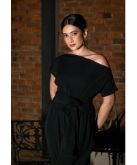 COLD SHOULDER BLACK JUMPSUIT