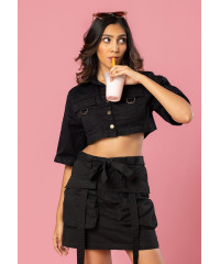 BLACK FEMALE DENIM  JACKET