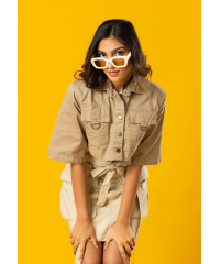 BEIGE FEMALE DENIM JACKET