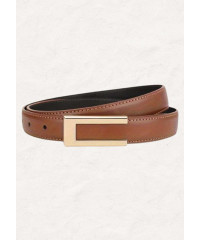  ALLOY PLATE BUCKLE BROWN BELTS