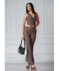 LILY BROWN MIX WAIST COAT