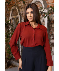 LISA LONG SLEEVE BRICK BLOUSE