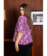 PURPLE BAGGY SHORT SLEEVE BLOUSE