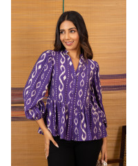 PURPLE CHINESE COLLAR TOP