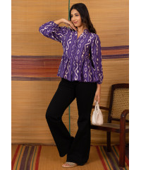 PURPLE CHINESE COLLAR TOP
