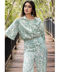 HEILI PRINTED HIGH LOW BLOUSE 