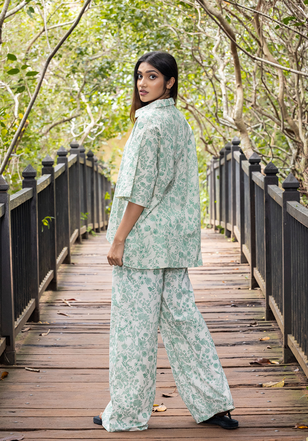 HEILI PRINTED HIGH LOW BLOUSE 