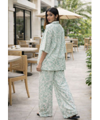 HEILI PRINTED HIGH LOW BLOUSE 