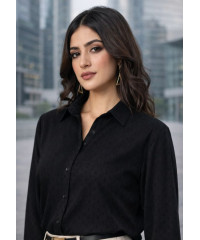 LISA LONG SLEEVE BLACK BLOUSE