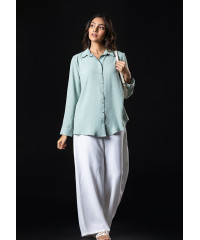 LISA LONG SLEEVE GREEN BLOUSE