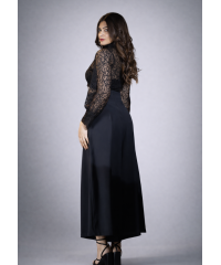 ROMINA BISHOP SLEEVE BLACK CROP TOP