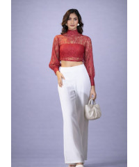 ROMINA BISHOP RED CROP TOP
