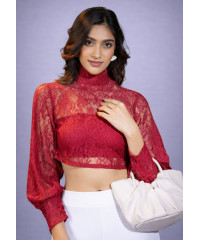 ROMINA BISHOP RED CROP TOP