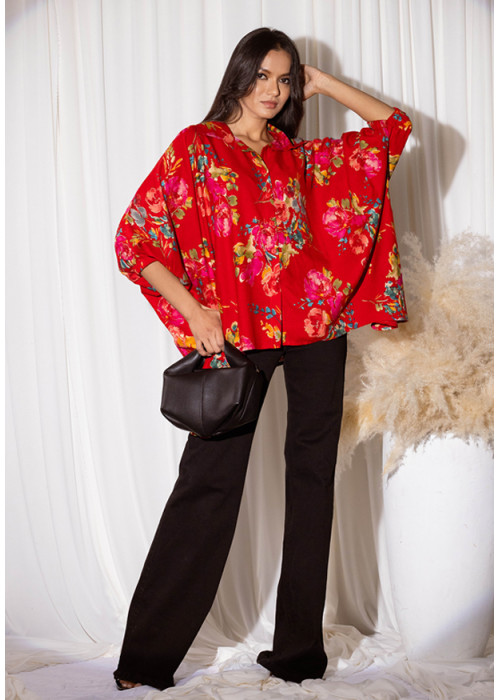 SHIFRA BAGGY RED SHIRT