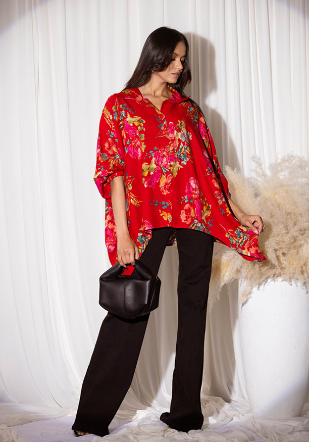 SHIFRA BAGGY RED SHIRT