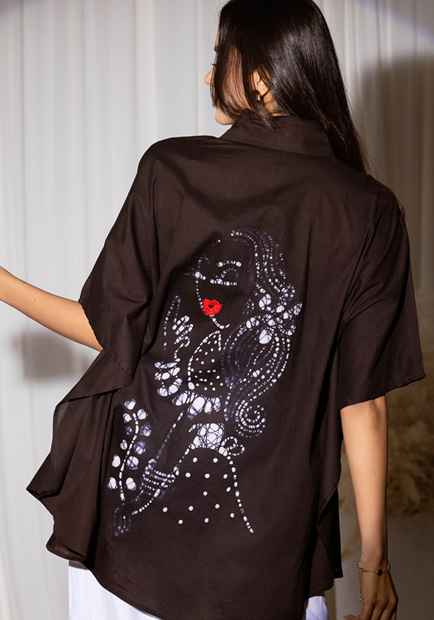 ASHIA BATIK BLACK SHIRT 