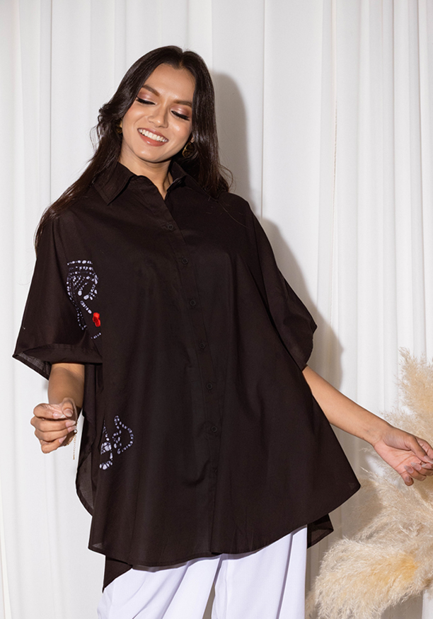 ASHIA BATIK BLACK SHIRT 
